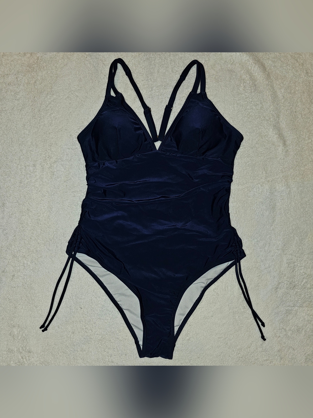 Navy Ruched One-Piece Swimsuit